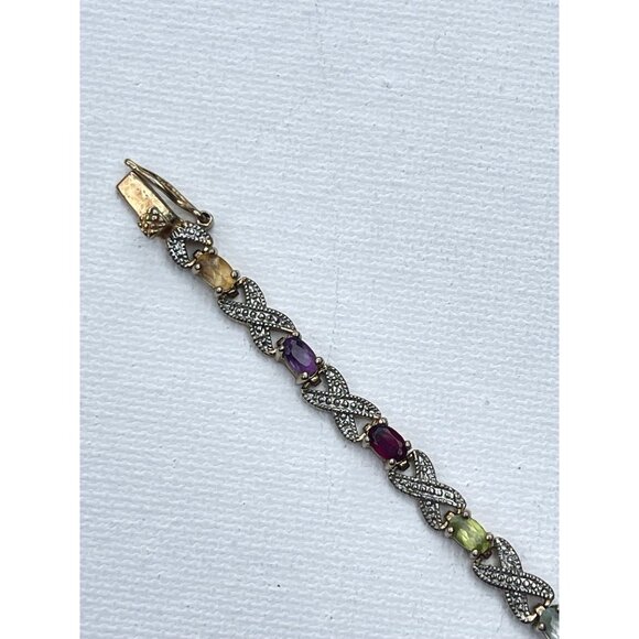 Designer Victoria Townsend Tennis Bracelet - Multi Gemstone - Sterling Silver - Picture 2 of 7